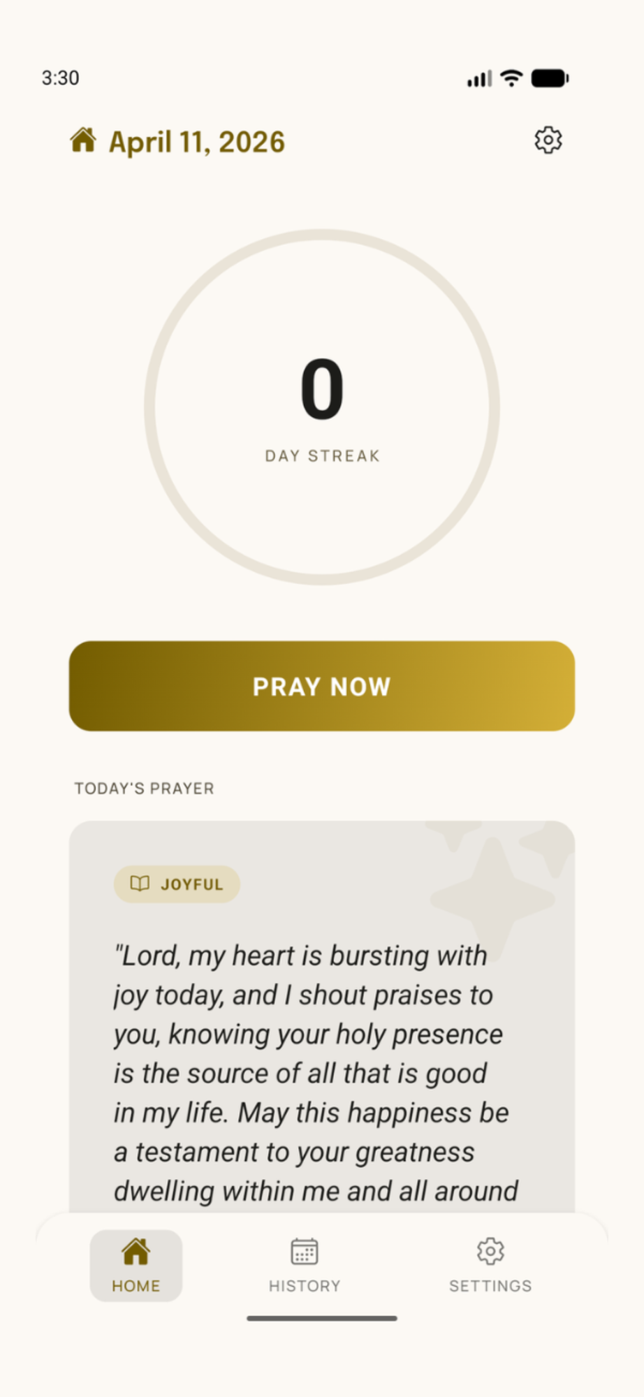 Prayer Streak App Screenshot